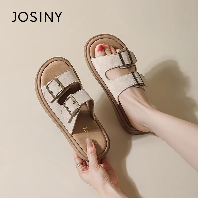 卓诗尼厚底凉拖外穿2024夏季新款舒适百搭休闲时尚软底沙滩凉鞋女