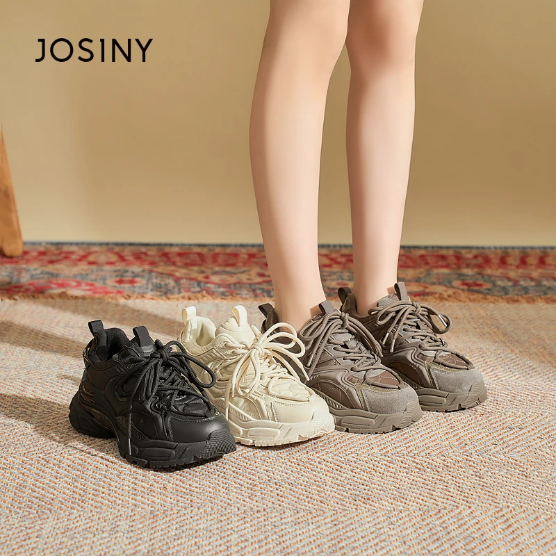 2023新款厚底休闲运动系带百搭女鞋老爹鞋增高甜酷高颜值女款潮款