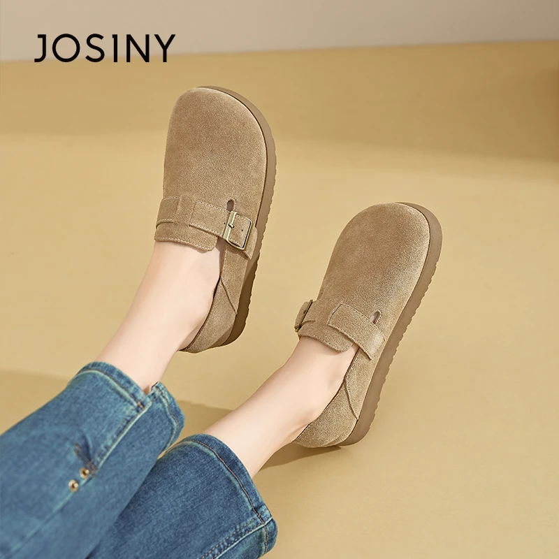 卓诗尼2024秋季新款一脚蹬久站不累通勤高贵轻奢软底百搭豆豆鞋女