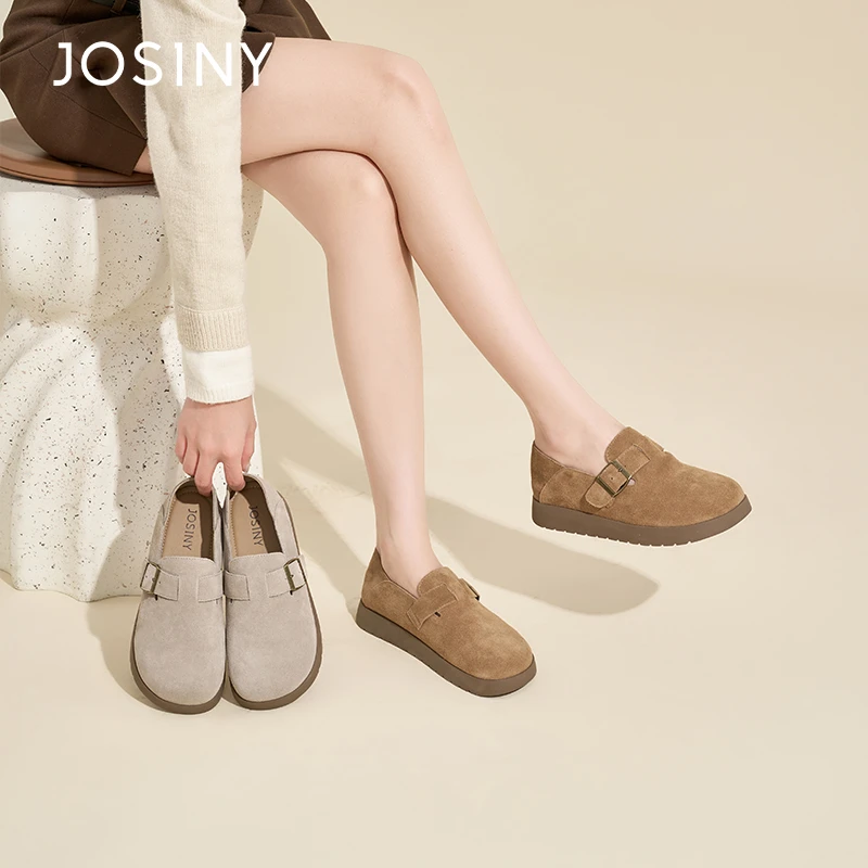 卓诗尼平底可踩脚勃肯鞋女2025春季新款显脚小软底舒适通勤小单鞋