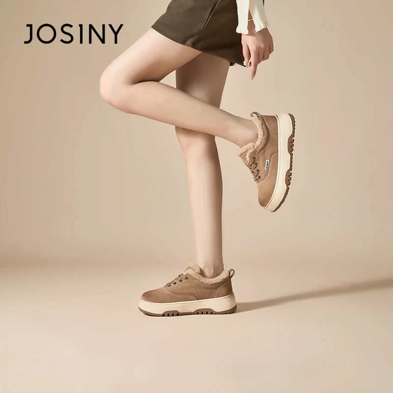 卓诗尼2023秋冬新款厚底加绒板鞋女毛毛鞋百搭复古舒适保暖棉鞋
