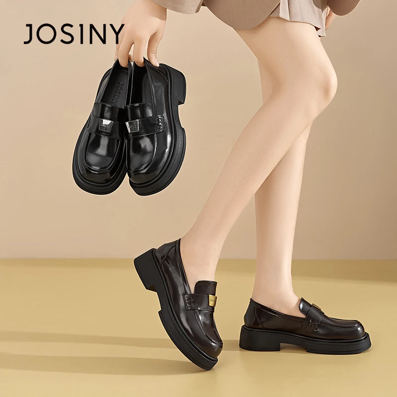 卓诗尼气质通勤乐福鞋女2025夏季新款英伦风休闲百搭复古软底女鞋