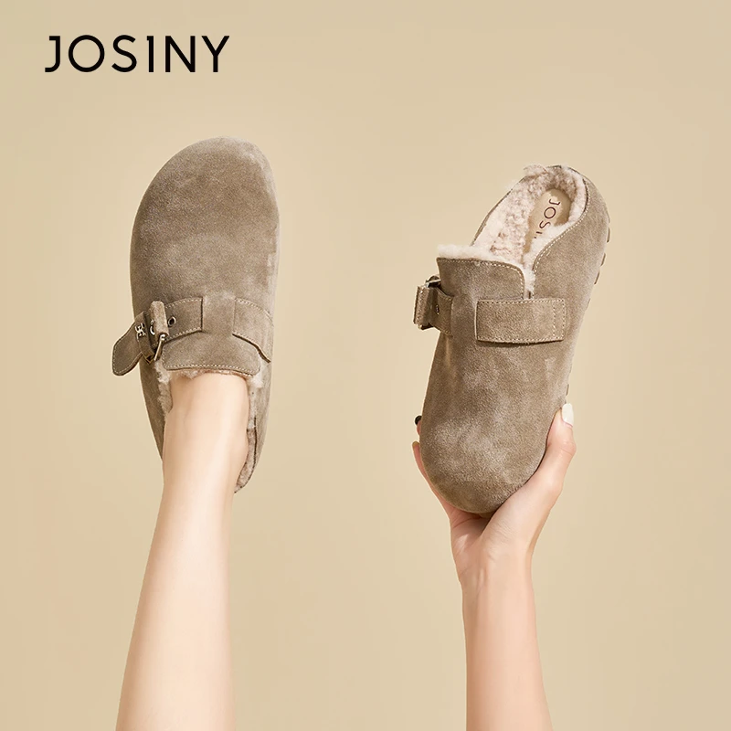 卓诗尼2024冬季新款时尚百搭复古休闲女鞋勃肯鞋加厚保暖雪地靴女