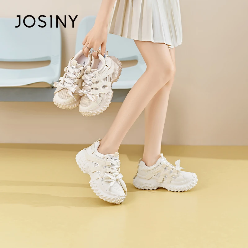 卓诗尼新潮款女秋季时尚百搭老爹鞋透气网面舒适运动402A22843