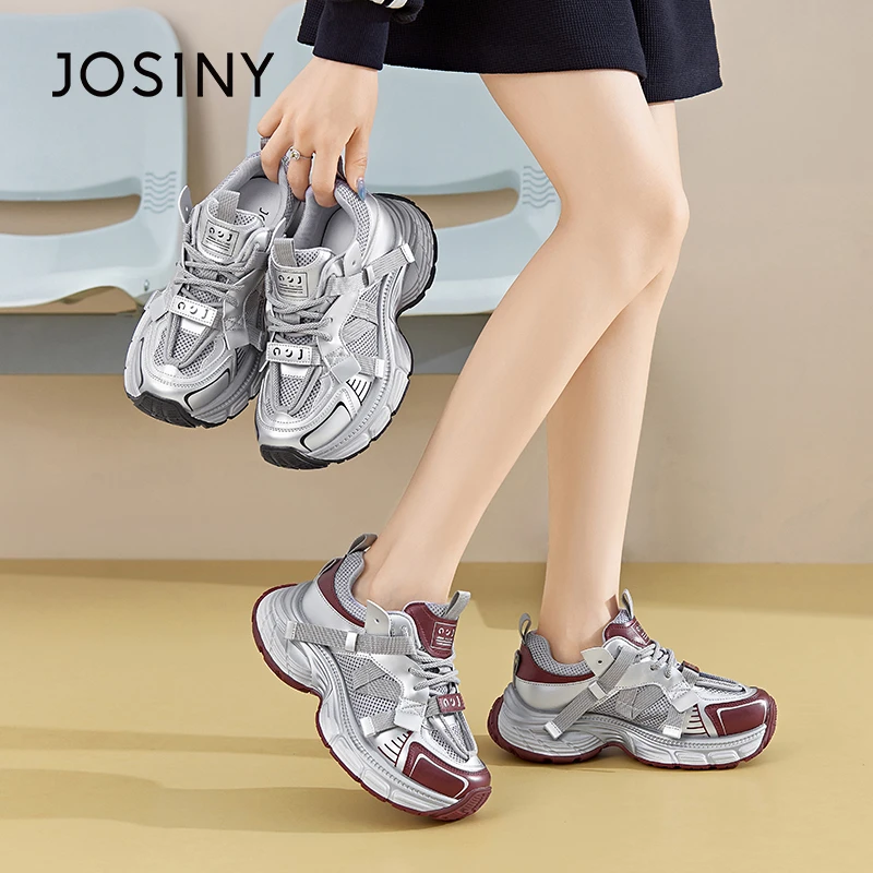 卓诗尼秋季新款时尚老爹鞋气质百搭潮流运动旅游网面透气舒适轻便