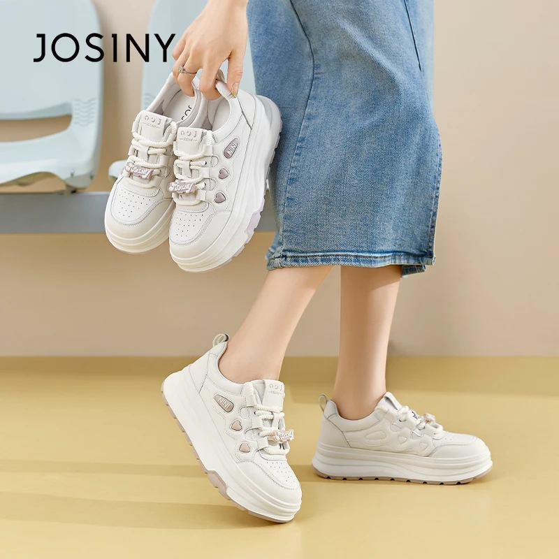 卓诗尼小白鞋2025新款小个子增高ins风时尚百搭厚底流行软底女鞋