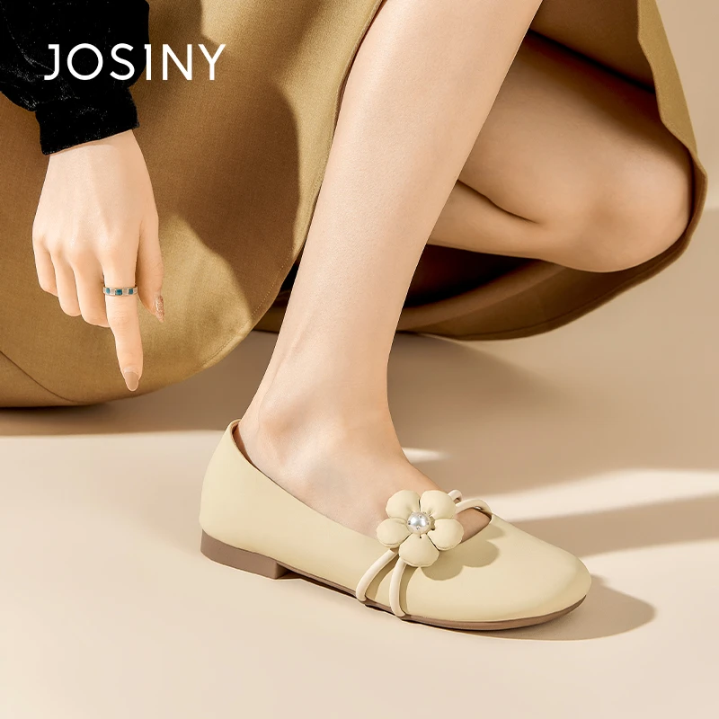 卓诗尼软底浅口玛丽珍鞋2023春圆头法式复古温柔单鞋女391E12711