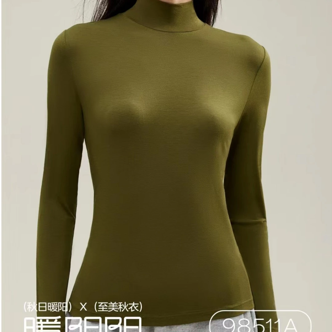 SHEEWA/兄华98511女款百搭时尚秋冬保暖修身无痕紧身中高领单衣