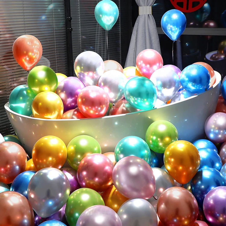 气球装饰金色金属色结婚红色场景布置汽球多款批发生日派对开业用