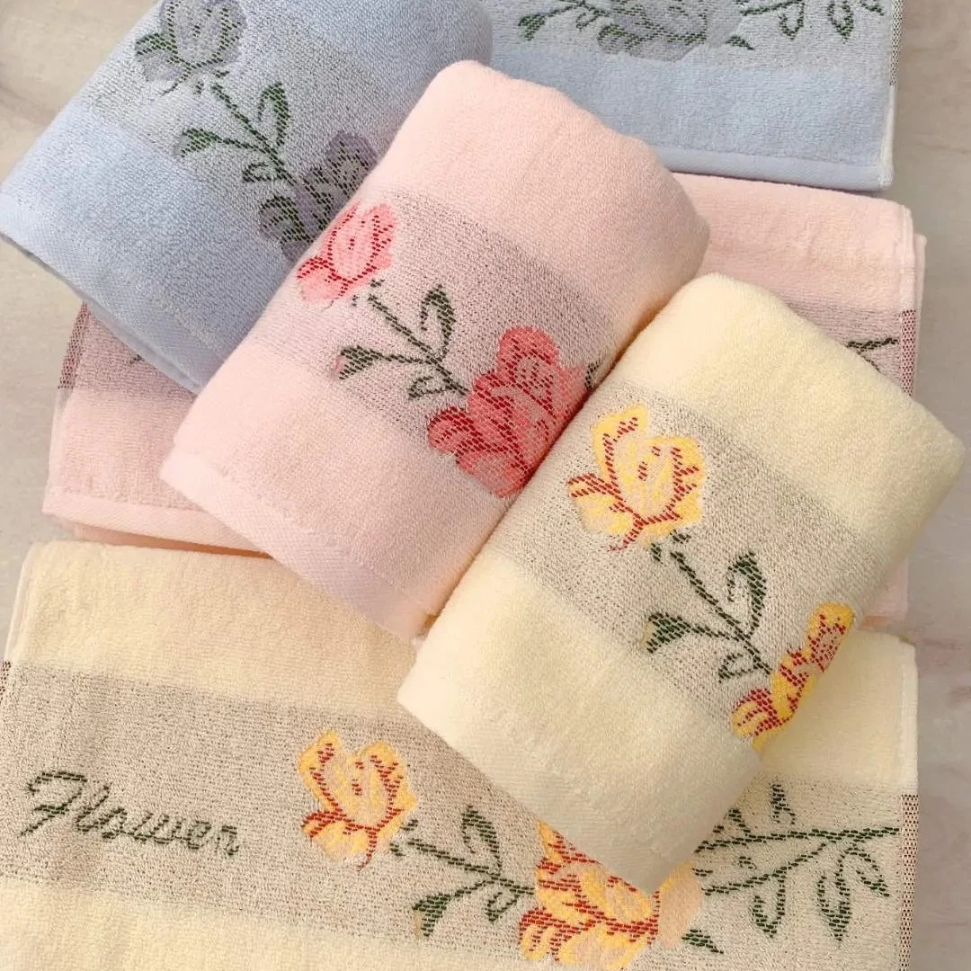 【两条装】加厚盛世牡丹全棉成人毛巾家用洗脸洗澡柔软吸水不掉毛