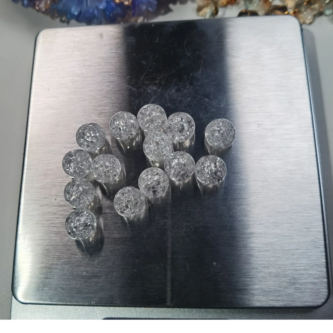 亚克力K10冰裂通珠，人鱼姬五彩夜光珠，隔珠，手串珠DIY饰品配件