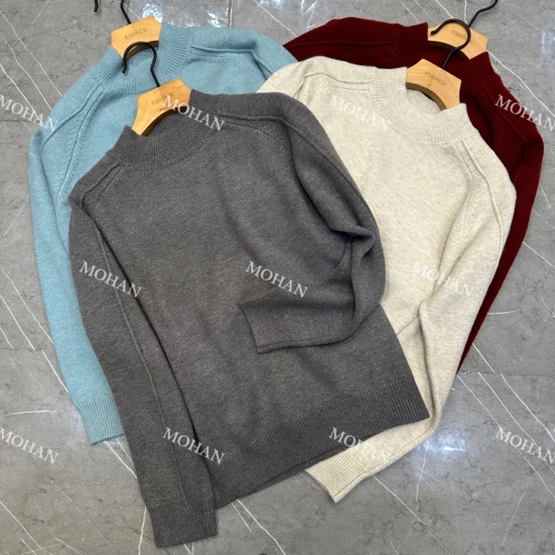 【墨涵精选】明线设计圆领套头百搭减龄显瘦休闲衫93036