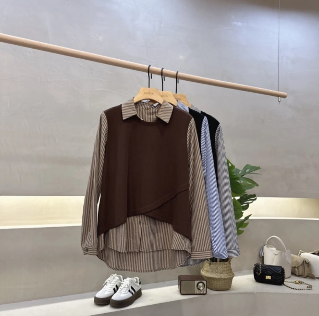 【墨涵精选】新款韩版显瘦减龄百搭气质休闲衬衫0911