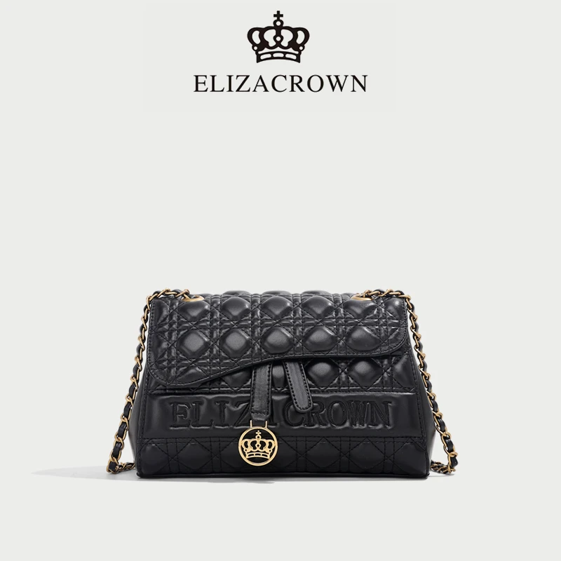 【ELIZA CROWN】新款时尚女包绣线菱格斜挎包HG-5010（送礼盒）