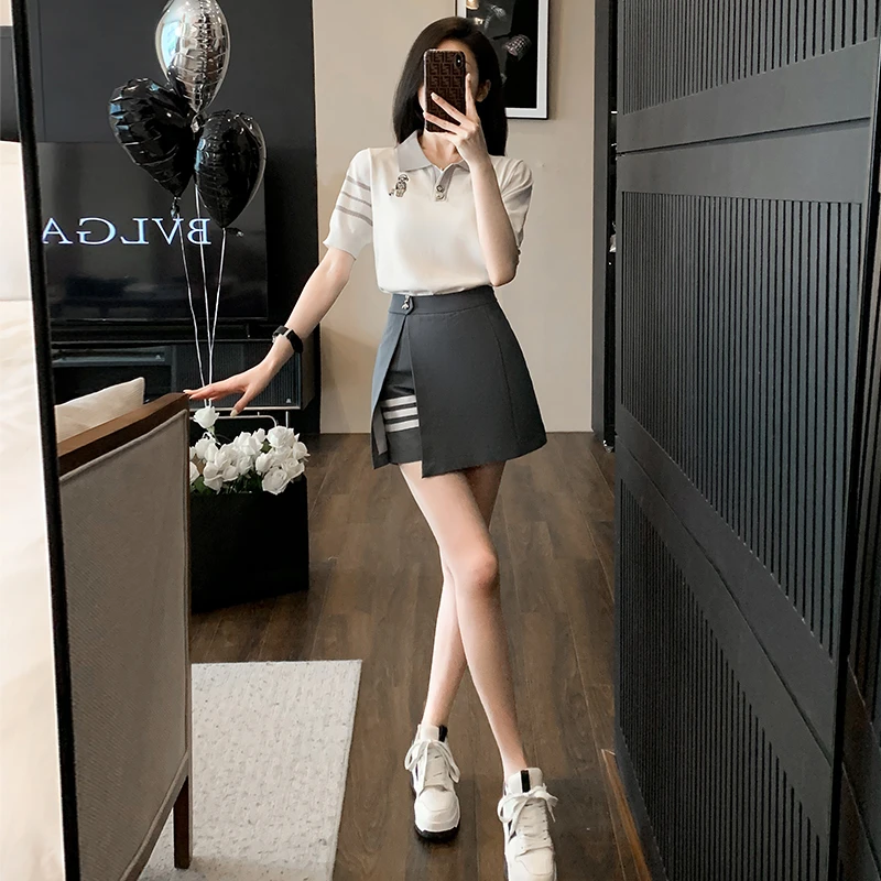 夏季减龄气质洋气显瘦显高包臀韩版小个子高腰休闲时尚短款两件套