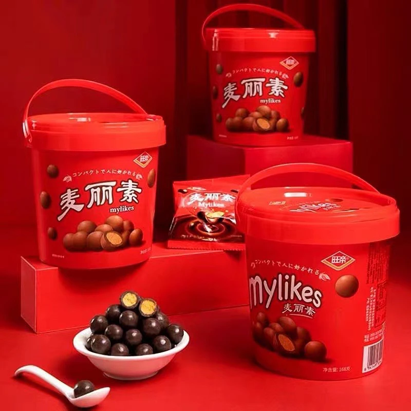 旺帝·麦丽素桶装经典牛奶巧克力口香脆麦芯醇厚浓香