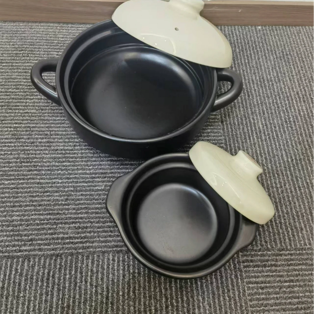 组合3.3升+1升干烧锅陶瓷砂锅耐高温煲仔饭煲汤炖菜明火瑕疵款