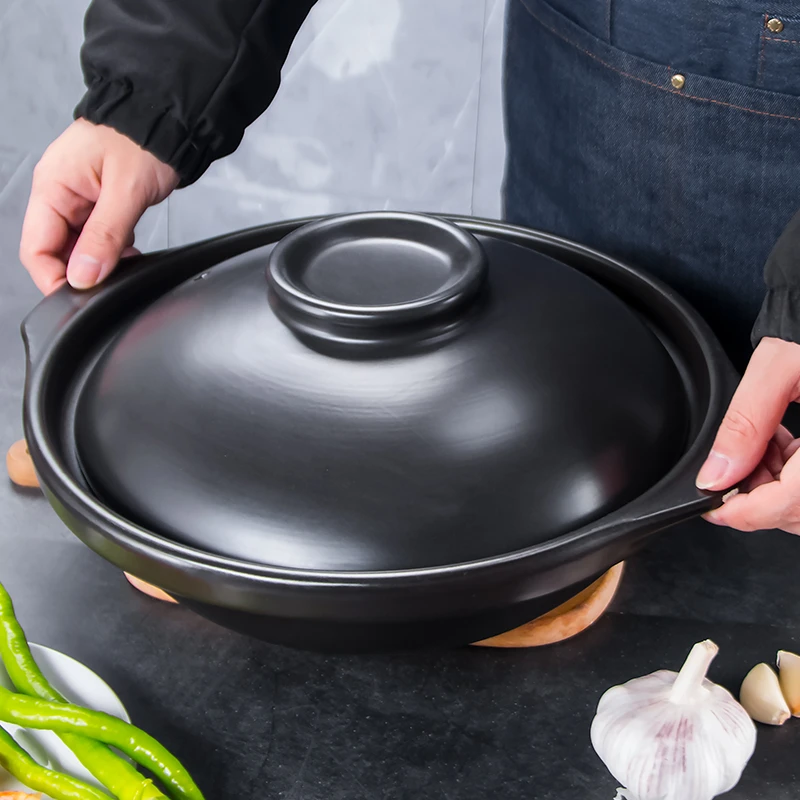 柚米干烧锅浅锅陶瓷砂锅耐高温煲仔饭煲汤炖菜焖煲烹饪明火大容量