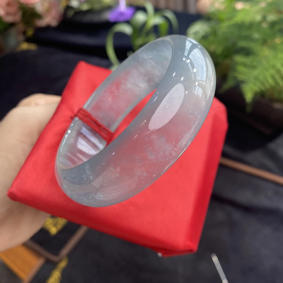 缅甸翡翠手镯玻璃种轮胎镯子A货编号7756尺寸56.8-18.8-8.3