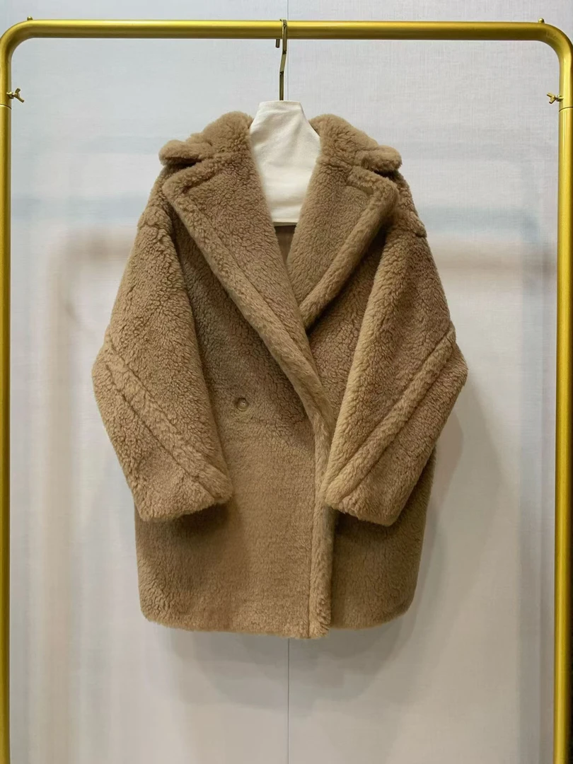 正确版本短款泰迪熊双面大衣中长款秋冬