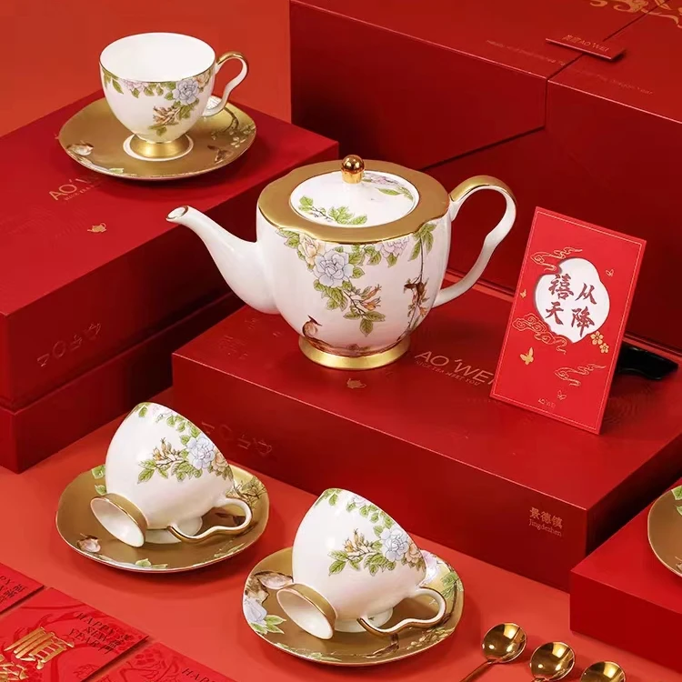 【汪小菲粉丝专属】琴瑟和鸣高档结婚咖啡杯套装家用高颜值送礼茶具