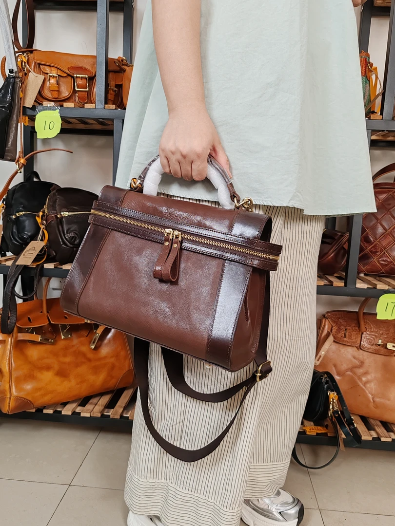 简约通勤复古手提单肩女包