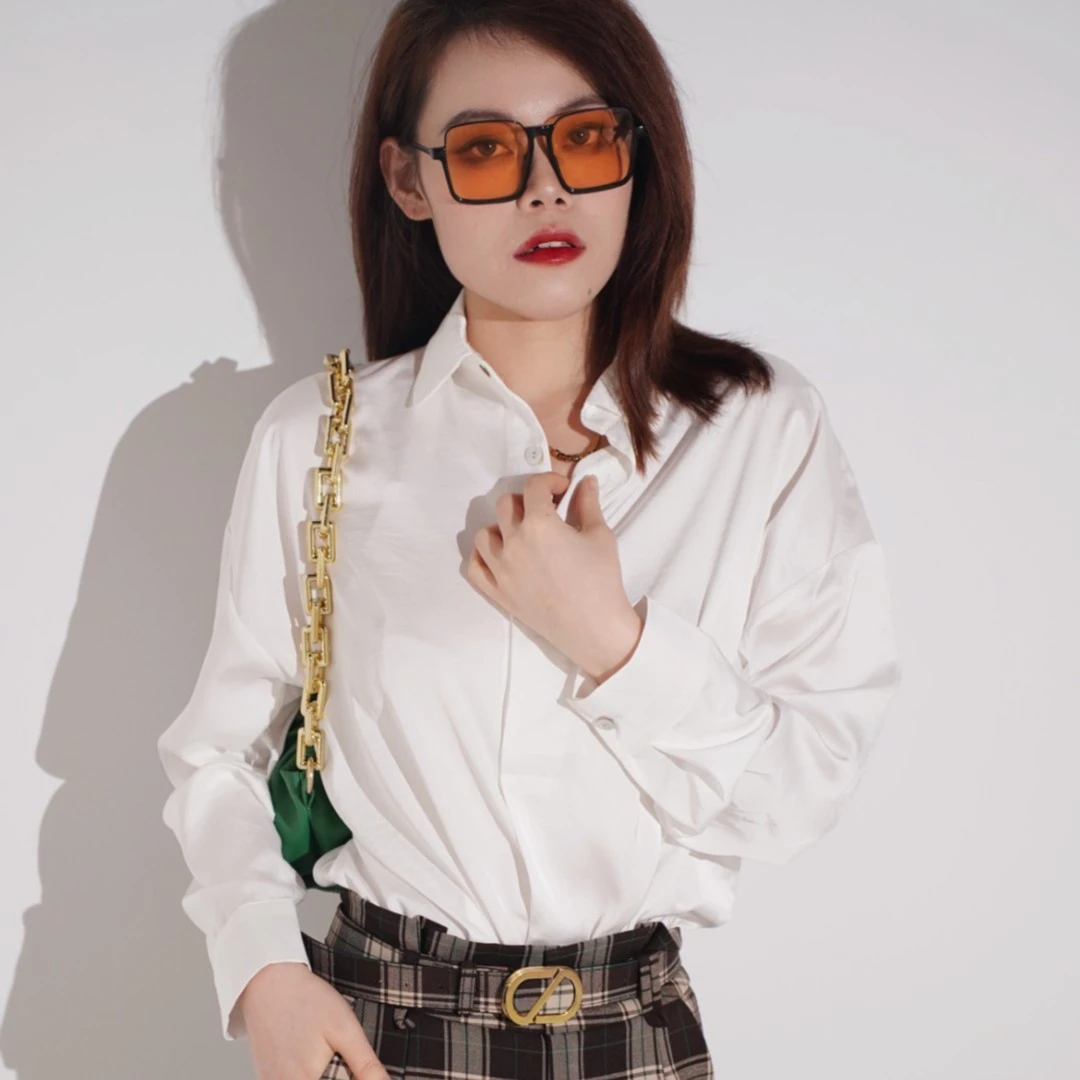 春季新款衬衣百搭宽松时尚气质设计感小众简约潮流休闲衬衫女015