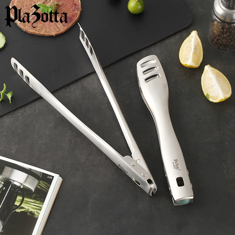 德国plazotta不锈钢食品夹子食物夹烧烤夹牛排夹馒头面包夹烤肉夹