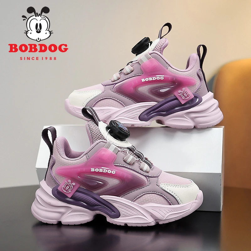 巴布豆女童鞋子春秋季防水皮面2025中大童新款公主软底儿童运动鞋