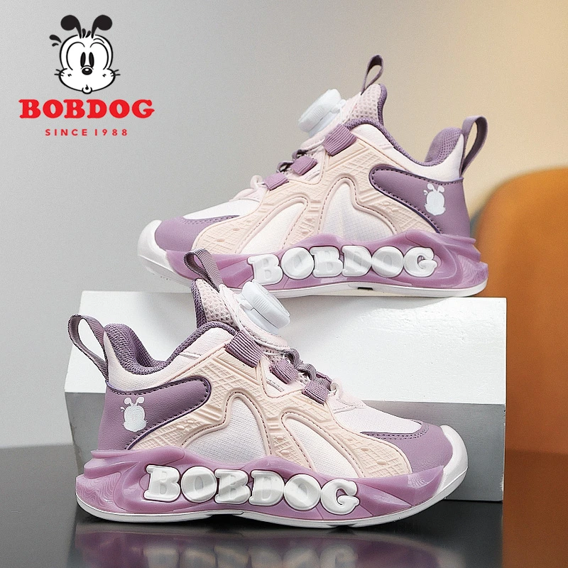 巴布豆女童运动鞋时尚皮面防水2025春秋新款防滑软底轻便儿童鞋子