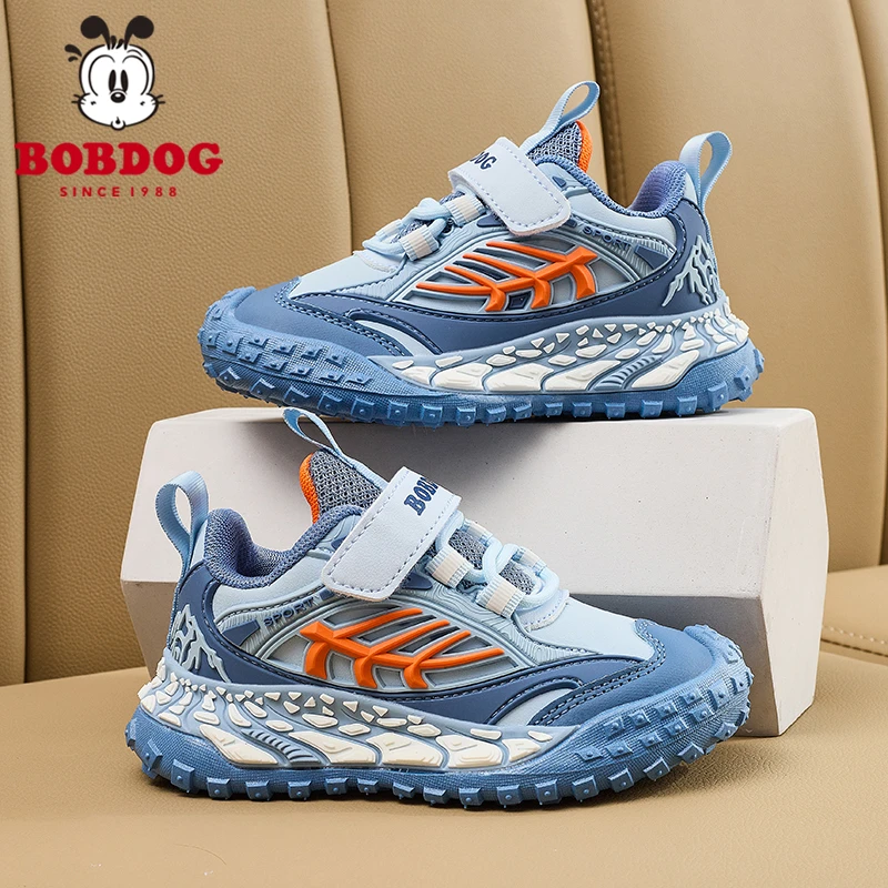 巴布豆男童运动鞋皮面防水2025春秋新款潮流轻便防滑软底儿童鞋子