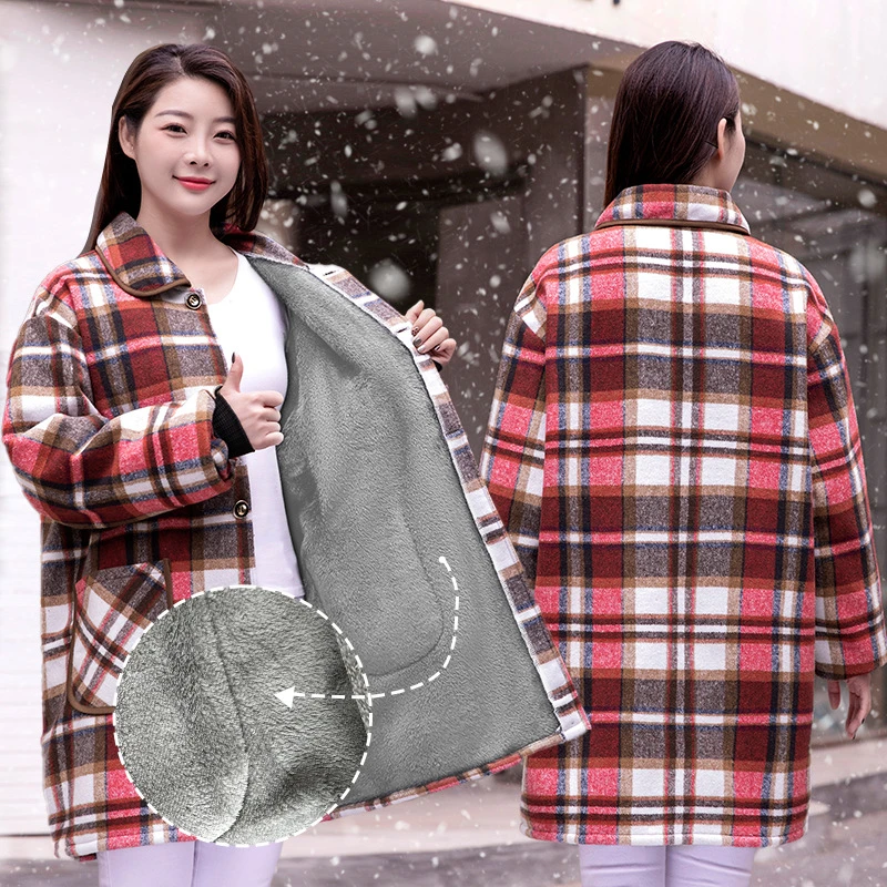 加绒加厚翻领罩衣围裙围裙居家做饭上班防风保暖年轻女工作服新款