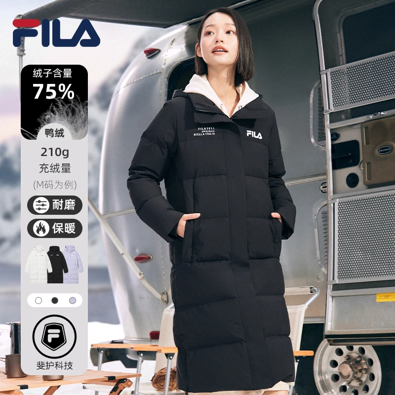 Fila/斐乐防寒保暖女士冬季户外休闲轻暖感中长款羽绒服F51W44991