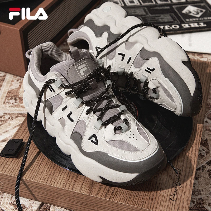 Fila/斐乐【帕尼尼】潮鞋情侣增高复古面包厚底篮球鞋 F12M242605