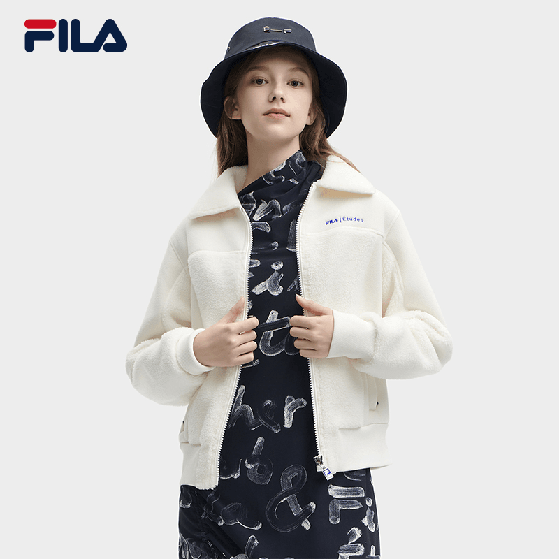 斐乐短款时尚休闲女士翻领秋冬保暖女款百搭外套F11W346501