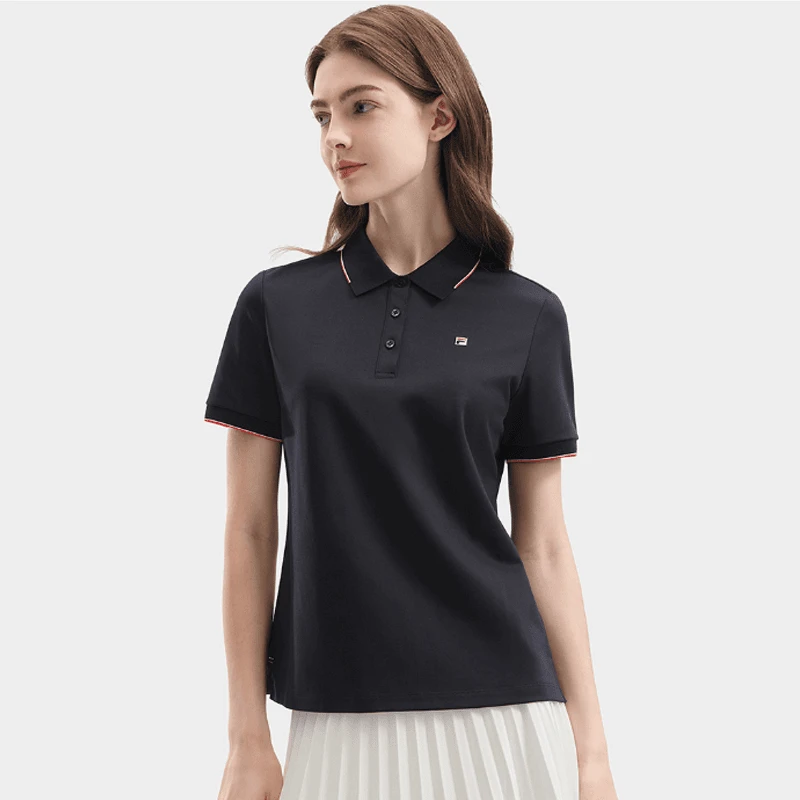 Fila/斐乐夏季女百搭度假透气POLO衫半袖户外休闲T恤 F11W421106F