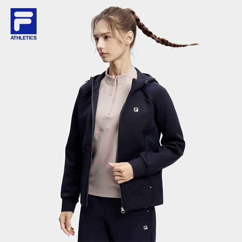 Fila/斐乐女子【风感波粒】春新款时尚运动针织连帽外套A11W411507F