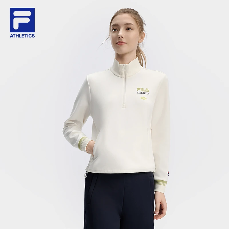 Fila/斐乐2024秋冬新款女士户外休闲网球运动套头卫衣A11W443205F