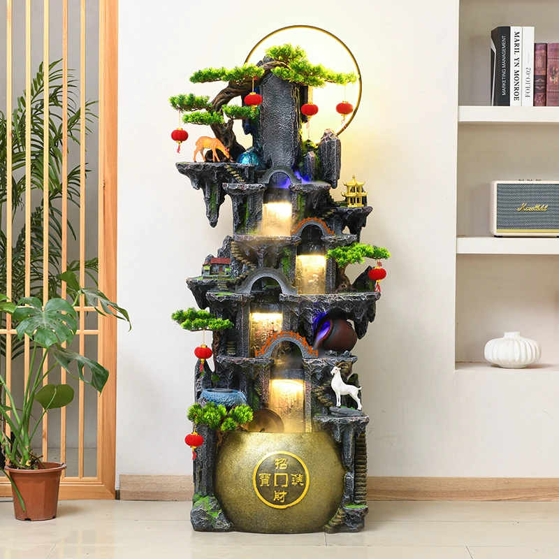 假山流水喷泉店铺办公室客厅前台庭院乔迁玄关送礼循环水落地摆件