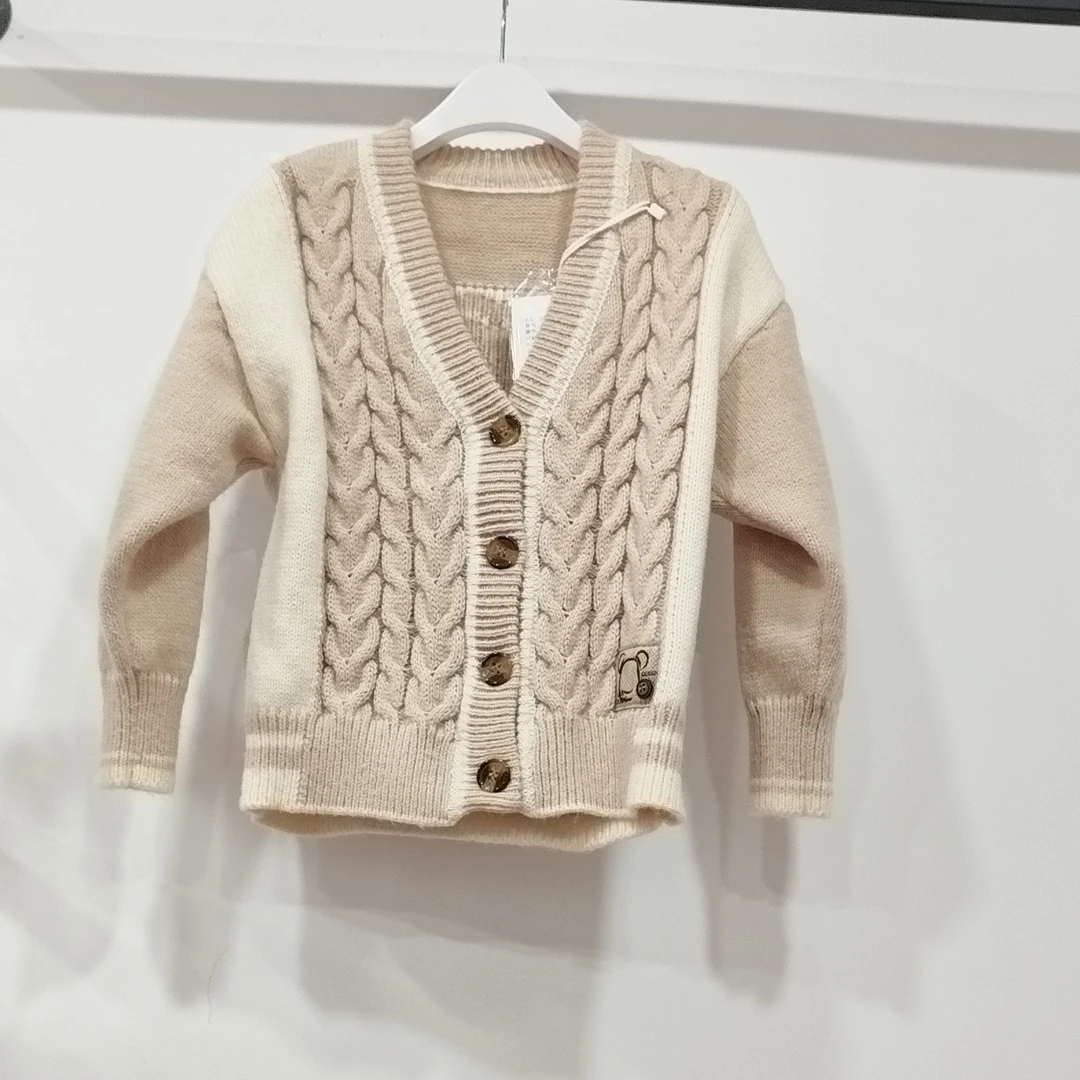 儿童针织开衫2024年春秋款韩版男女宝宝洋气线衣潮外套