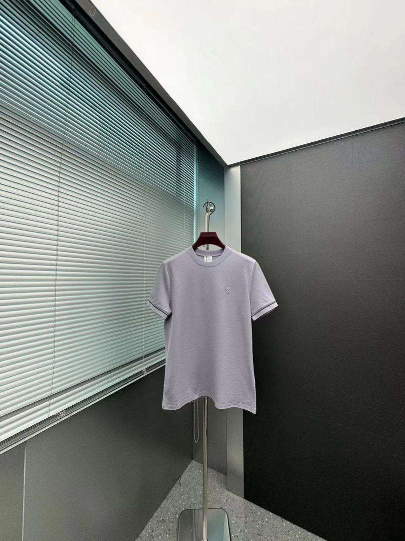 高品质爵88紫色#六角珠地棉春夏新品T恤