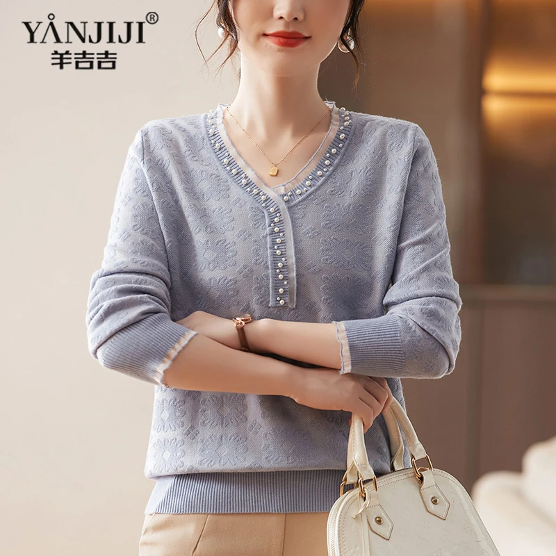 妈妈装秋装洋气打底小衫40岁50减龄中老年人宽松大码秋冬内搭上衣