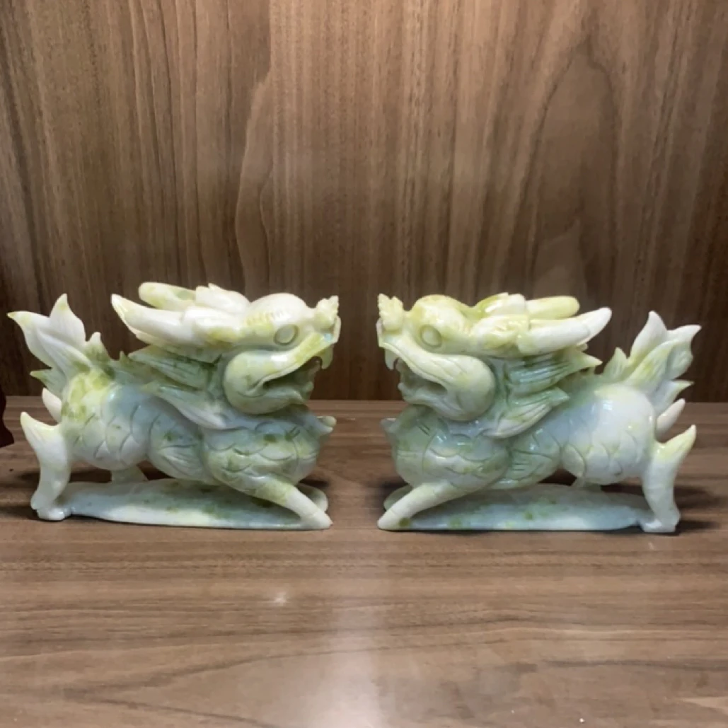 麒麟精美雕刻摆件桌面玄关中式工艺品