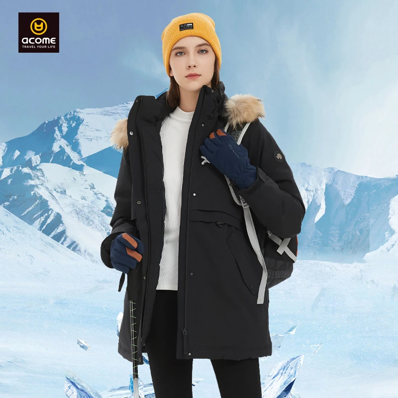 哈尔滨滑雪服鹅绒羽绒服冬季羽绒服加厚保暖大毛领户外登山极寒服