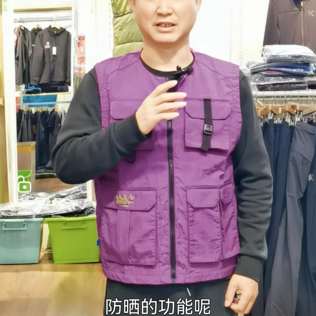 春夏运动百搭马甲多袋工装款男摄影钓鱼休闲马夹男士男款多口袋