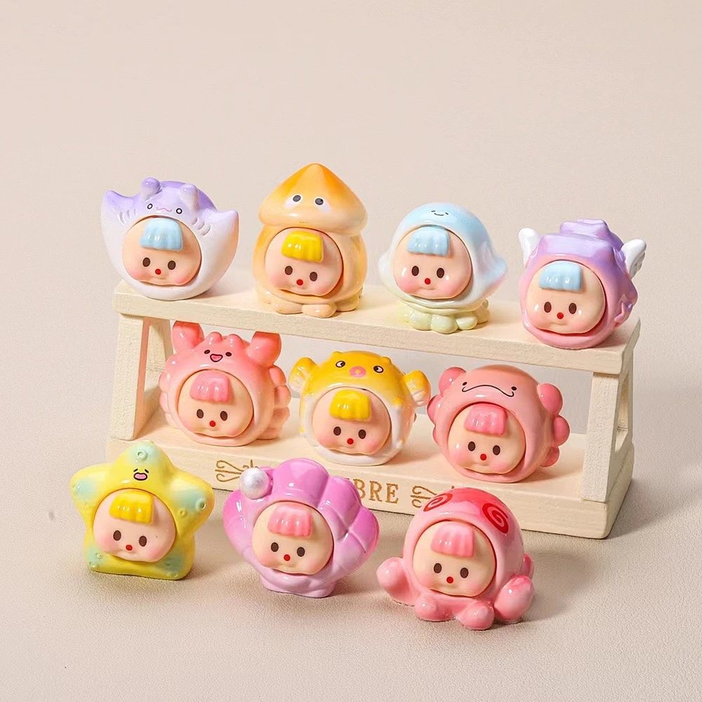 【双许愿+对对碰】珠光海洋多妹 亮面卡通摆件饰品DIY钥匙扣配件