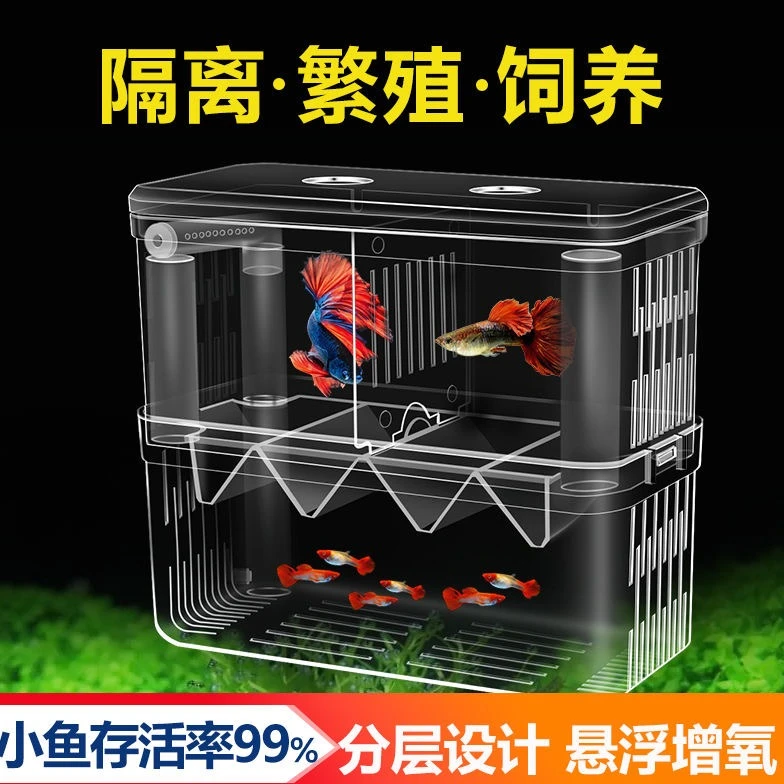 多功能孵化盒鱼缸亚克力悬浮式隔离盒幼鱼繁殖饲养盒鱼宝宝孵化器