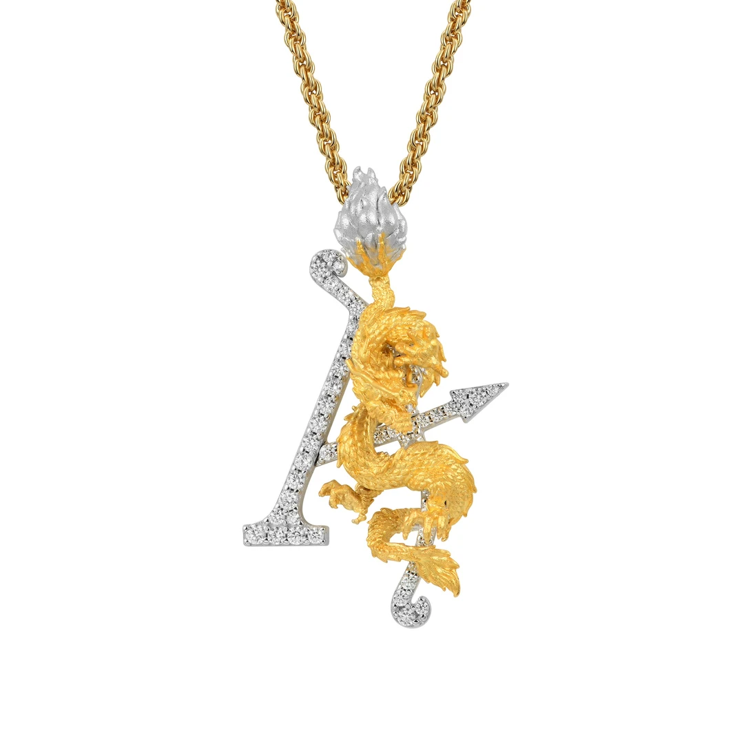 APORRO 铜锆石吊坠 龙1系列 LOGO标志弓箭盘龙复古轻奢时尚明星款