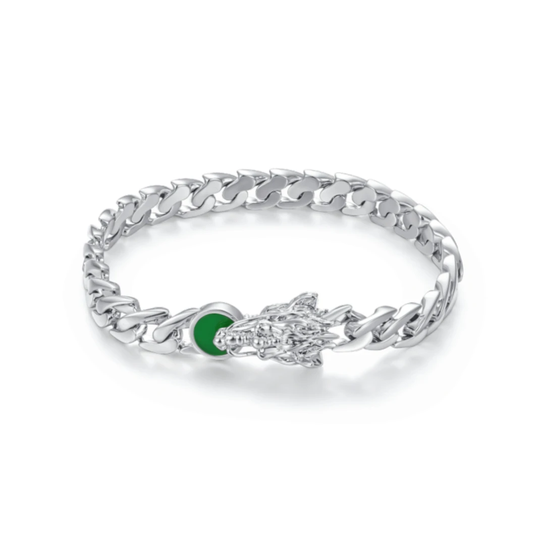 铜合金锆石手链 【明星同款】龙2系列 龙脊光金古巴手链