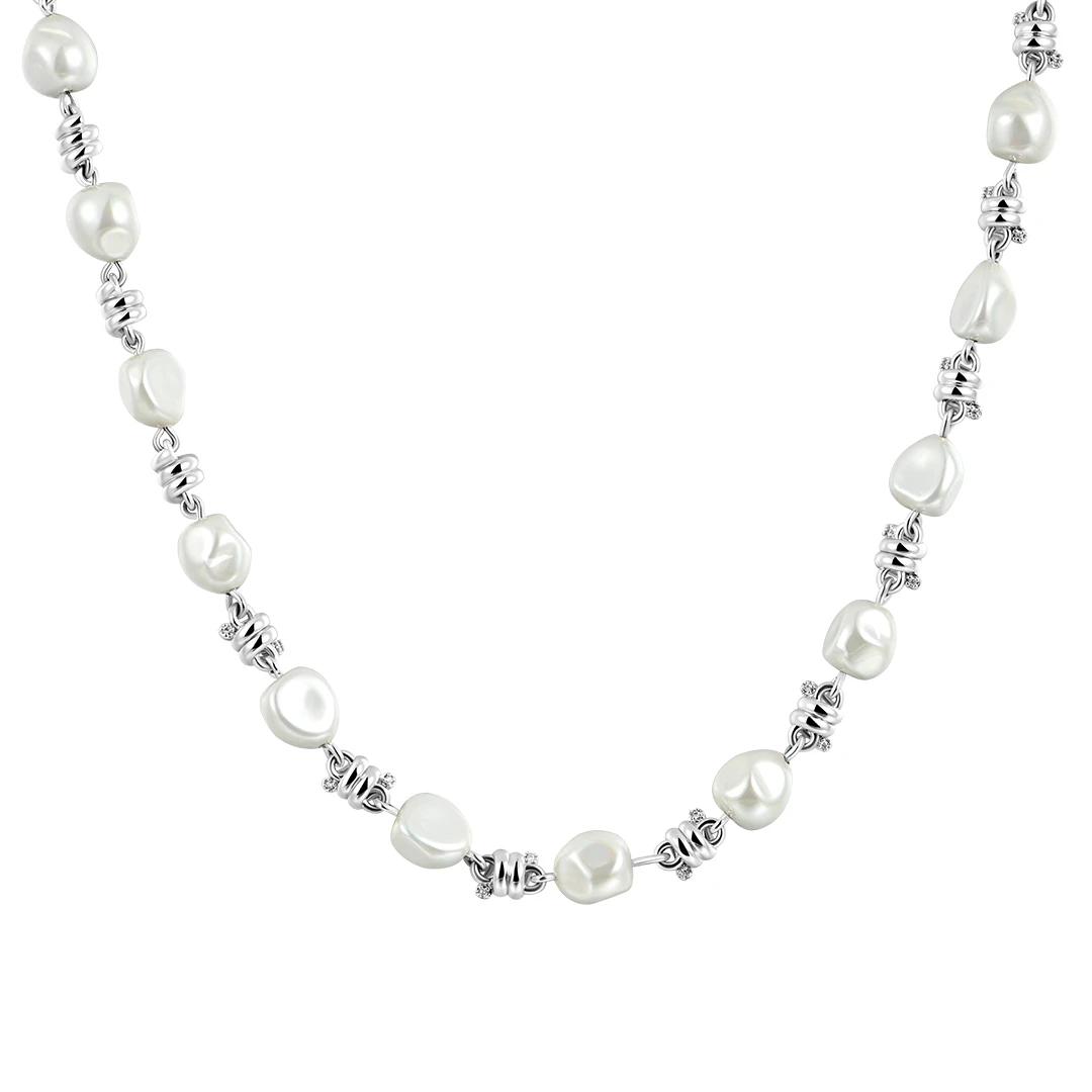 APORRO 铜合成锆石项链 骑士系列 荆棘珍珠项链 潮流百搭情侣送礼